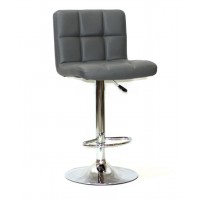 СТУЛ ONDER METAL ARNO BAR CH-BASE, ЭКОКОЖА, СЕРЫЙ