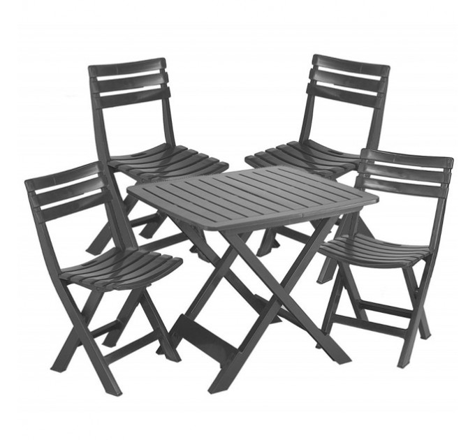 Набор пластиковой мебели "Camping set 4" (антрацит)