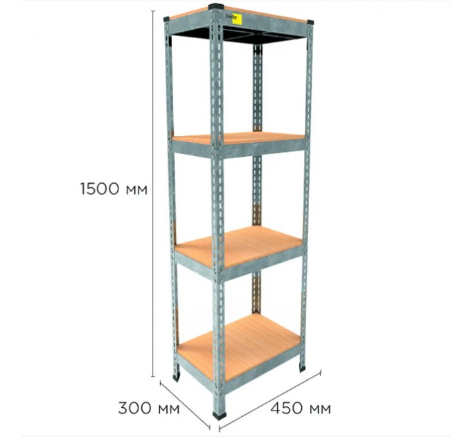 Стелаж металевий MRL-1500 (450x300) оцинкований