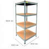Стелаж металевий MRL-1500 (600x600) оцинкований