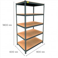 Стеллаж металлический MRL-1800 (900x600) окрашенный чёрный
